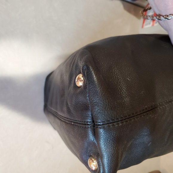 Euc Vintage Michael Kors Black Leather Tote bag Purse c - Picture 4 of 9